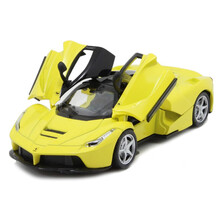 1:32 嘉业合金汽车模型 拉法跑车回力发声开门模型摆设 黄色
