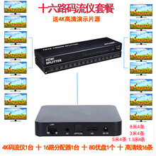 【旗舰新品】 2020新款4K超高清码流仪 卖场演示器 HDMI广告机加字幕可联网播放 16路码流仪套餐(U盘16条线) 可接16台电视机 套餐一