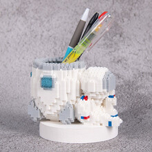 积木玩具米老鼠拼插模型星黛露公仔创意男孩女孩拼装启蒙玩具节日礼物 宇航员火箭笔筒