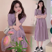 小兀 孕妇装夏装孕妇裙夏季夏天外穿孕妇连衣裙宽松大码孕妇裙子孕妈装 紫色 M