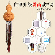 葫芦丝乐器初学c调降b调dgf演奏型小学生儿童天然紫竹 白铜升级款烫画款F调+