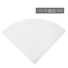 手冲咖啡滤纸 泰摩 手冲咖啡壶滤纸 美式咖啡机扇形过滤网 兼V60锥形系列滴滤杯 V02号(1~4人份)净白色50片