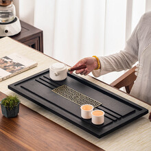 瓷牌茗 乌金石茶盘家用茶台干泡盘功夫茶具盘日式茶托整块 《流窗》乌金石茶盘(60*30*3.5)