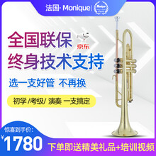 法国莫尼克（Monique）小号 降B调西洋管乐器黄铜磷铜白铜初学考级演奏管乐团队成人学生通用乐器 MTR-810S