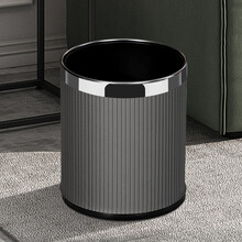 玫沃宝Mavobo垃圾桶白色条纹网红时尚双层家用客厅轻奢创意现代简约厨房卧室厕所卫生间办公室大容量 10L 灰色意式条纹 银圈