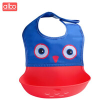 京东超市	
albo宝宝围兜饭兜婴儿食饭兜儿童硅胶围嘴防水吃饭兜口水兜巾 红蓝色