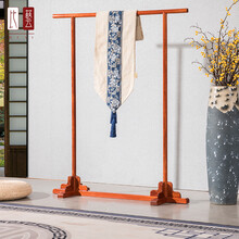 比艺红木家具缅甸花梨（学名：大果紫檀）新中式衣帽架实木衣服架子落地挂衣架木质卧室衣架 衣架（平头矮款）