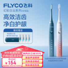 飞科（FLYCO）电动牙刷成人送男女朋友情侣生日礼物软毛声波震动牙刷FT7105深海蓝【标配2支刷头】+豪华旅行盒