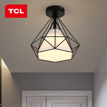 TCL照明LED吸顶灯玄光过道灯卧室灯客厅灯现代简约阳台书房走廊灯灯具 阑珊-黑色φ250*250mm-含黄光光源