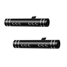 汽车香水摆件车载香水空调出风口夹车内车用香薰固体香膏持久淡香 金属【黑】2个(一对装) 古龙10支