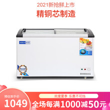 妮雪超市冰柜商用展示柜卧式冰柜商用冷柜冷藏冷冻柜雪糕柜保鲜柜冰糕柜冰淇淋柜圆弧玻璃 298雪糕柜【铜管新款带价格条】