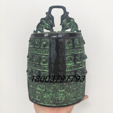 【曲美思】仿古青铜器编钟摆件曾侯艺双龙金钟 警钟长鸣 古代乐器 纯铜27 高