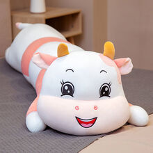 yonggan趴趴牛毛绒玩具女生娃娃公仔长条抱枕陪你睡觉床上可爱超大号软萌生日礼物 女生七夕情人节礼 粉色趴趴牛 80厘米