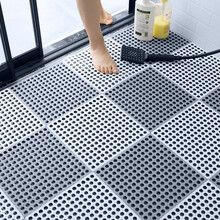 绿之源 浴室地垫防滑垫脚垫止滑垫子 自由拼接灰白色6片装 淋浴房家用厕所卫生间孕妇儿童 