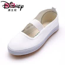 迪士尼(Disney)小白鞋男童幼儿园舞蹈鞋宝宝儿童体操鞋室内网球鞋女童学生帆布鞋穿的 白色 40