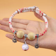 海盗猫宠物除蚤虱子驱虫项圈狗狗项圈用品猫铃铛项圈泰迪防跳蚤脖圈颈圈 驱虫粉色卡通铃铛项圈 XXS