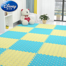 迪士尼(Disney)泡沫地垫拼接儿童卧室地板垫爬行垫宝宝大号加厚榻榻米家用爬爬垫 蓝色+米色狗狗 30*30*1.0cm（16片+16边条）