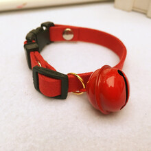 宠物狗狗铃铛项圈 猫咪项圈铃铛项链饰品小型犬泰迪狗狗项圈 红 红色 S-小型