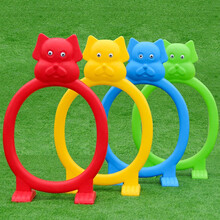 幼儿园拱形门 幼儿园户外跨栏儿童钻山洞拱形门塑料钻洞幼儿园钻圈体育器材玩具 小狗钻洞(一套四个)