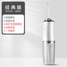 南极人电动冲牙器便携式畸牙齿缝结石水牙线家用口腔清洁洗牙神器 简约白 【豪华款】强劲水压+4喷嘴