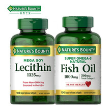 自然之宝大豆卵磷脂软胶囊100粒 鱼油好搭档 调节三高 美国进口 大豆卵磷脂100粒+鱼油100粒