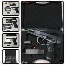 95式突击步抢92式手枪塑胶训练模型成人儿童玩具枪生日礼物男教学讲解用具88式狙实心模型不可发射改装 92式塑钢三代黑色