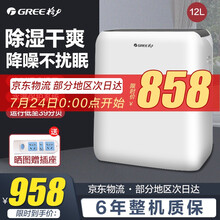 格力（GREE）除湿机家用抽湿机卧室办公室地下室静音干衣除湿器12升/天 适用面积50平米以下 【节能静音】DH12EN