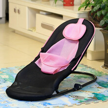 婴儿摇摇椅儿童躺椅座椅安抚摇篮椅1-48个月宝宝折叠哄娃睡觉神器 粉网