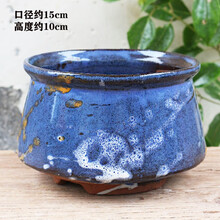 南庐陶瓷花盆中小号大号瓷盆法师悬崖老桩多肉绿植绿萝粗陶紫砂透气吸水室内外阳台办公室 款式二十