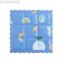 电脑降温冰袋散热笔记本冰袋夏季透气冰坐垫学生汽车水袋椅垫 蓝色餐具【九宫格 免注水】