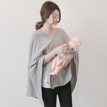 哺乳巾  哺乳巾外出衣防走光遮巾孕妇罩衣莫代尔潮妈遮挡盖多功能喂奶巾 灰色 均码