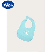 迪士尼儿童新品宝宝吃饭围兜儿童硅胶口水兜婴儿饭兜防水立体小孩围嘴软免洗 绿色