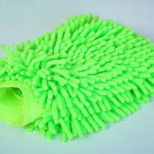 纱珊瑚绒毛洗车手套洗车工具家具清洁 长毛加厚吸水 荧光绿 单只装