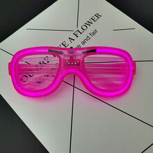 蹦迪派对发光百叶窗眼镜酒吧气氛道具夜店网红闪光冷光眼镜 粉色冷光眼镜