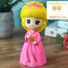 儿童石膏彩绘白胚 儿童手工玩具石膏娃娃 涂色彩绘DIY制作上颜色白胚摆搪胶摊存钱罐 菲菲(颜料)热门款式