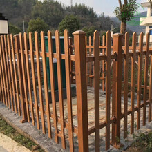 栅栏围栏塑钢木色栏杆仿塑木栅栏庭院围墙围栏变压器篱笆绿化带护栏木纹色HKML 0.8米高/米(不含立柱)