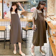 小兀 孕妇装夏装孕妇裙夏季夏天外穿孕妇连衣裙宽松大码孕妇裙子孕妈装 图片色 M