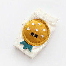 小猪球球 儿童护膝新款夏季精梳棉网眼透气宝宝婴儿爬行膝盖针织护膝 菠萝 0-3岁