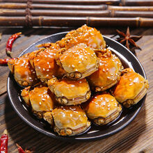 香辣蟹 罐装熟食小螃蟹 即食全母蟹一元蟹大闸蟹钳切蟹麻辣海鲜零食 380克公母2罐(香辣)