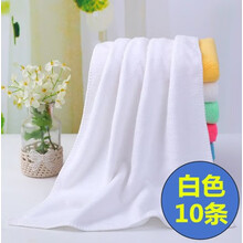 家政保洁专用长毛巾清洁搞卫生抹布吸水不掉毛加厚擦玻璃地板家具打扫卫生抹布毛巾汽车毛巾擦车洗车毛巾 白色（30X70cm）10条中厚款