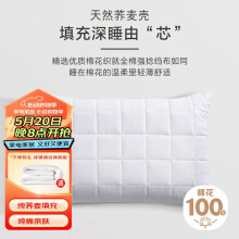 源生活 荞麦枕头 100%纯荞麦填充 颈椎枕护颈枕芯 纯棉可拆洗6斤44*70cm