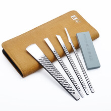 天艺牌扬州三把刀技师版专业修脚刀套装锁纹锋钢修脚工具甲沟去死皮炎老茧 锁纹4件套+刀包油石