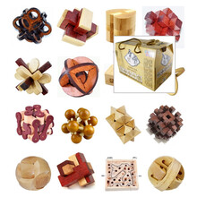 神龙摆尾儿童木质制解锁力玩具拼装孔明锁鲁班锁套装 16个D款套餐配1个礼盒