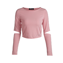 titikaactive TITIKAACTIVE瑜伽服女运动上衣健身服镂空轻薄长袖T恤63419 粉色 XL