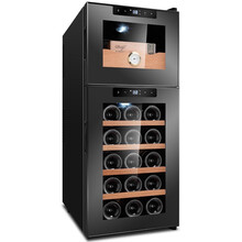 茄龙（CIGARLOONG） CL-18C雪茄盒电子雪茄柜恒温控湿雪茄柜双门雪茄红酒2用柜 上雪茄下红酒