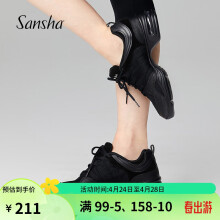 三沙（sansha）运动舞蹈鞋女广场舞跳舞跑步低帮透气网面软底H22M 黑+黑织带 37