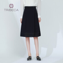 TRIBECA翠贝卡春季新款 女士中长款字裙半身裙 藏兰 XL