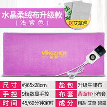 茗振海盐热敷包 电热艾灸盐包粗盐热敷包 电加热热敷盐袋暖宫暖胃 艾灸理疗袋盐袋子 紫色（水晶柔绒布升级款）