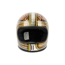 Active Region中国台湾AR头盔复古荆棘上帝手工绘制摩托车机车全盔 金色 XL