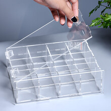 凌智亚克力开门式展示盒透明防尘盒动漫玩偶收纳盒格子陈列盒 定制联系客服 白底